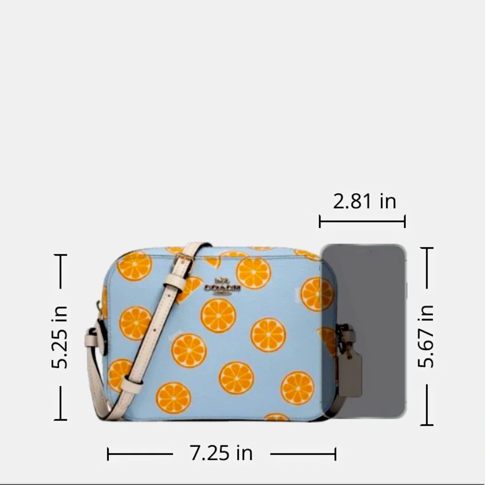 New Coach  Mini Camera Bag With Orange Print - Picture 8 of 10